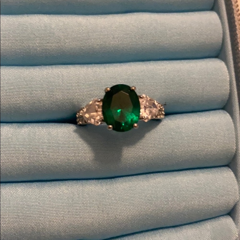 Lab Created Emerald Ring - image 1